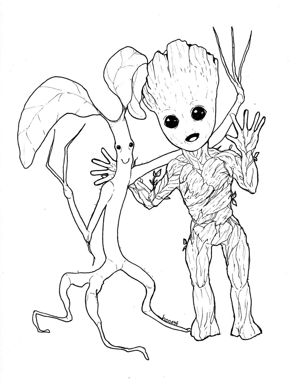 Baby Groot Coloring Page
 Picket Baby Groot by honeyf on DeviantArt