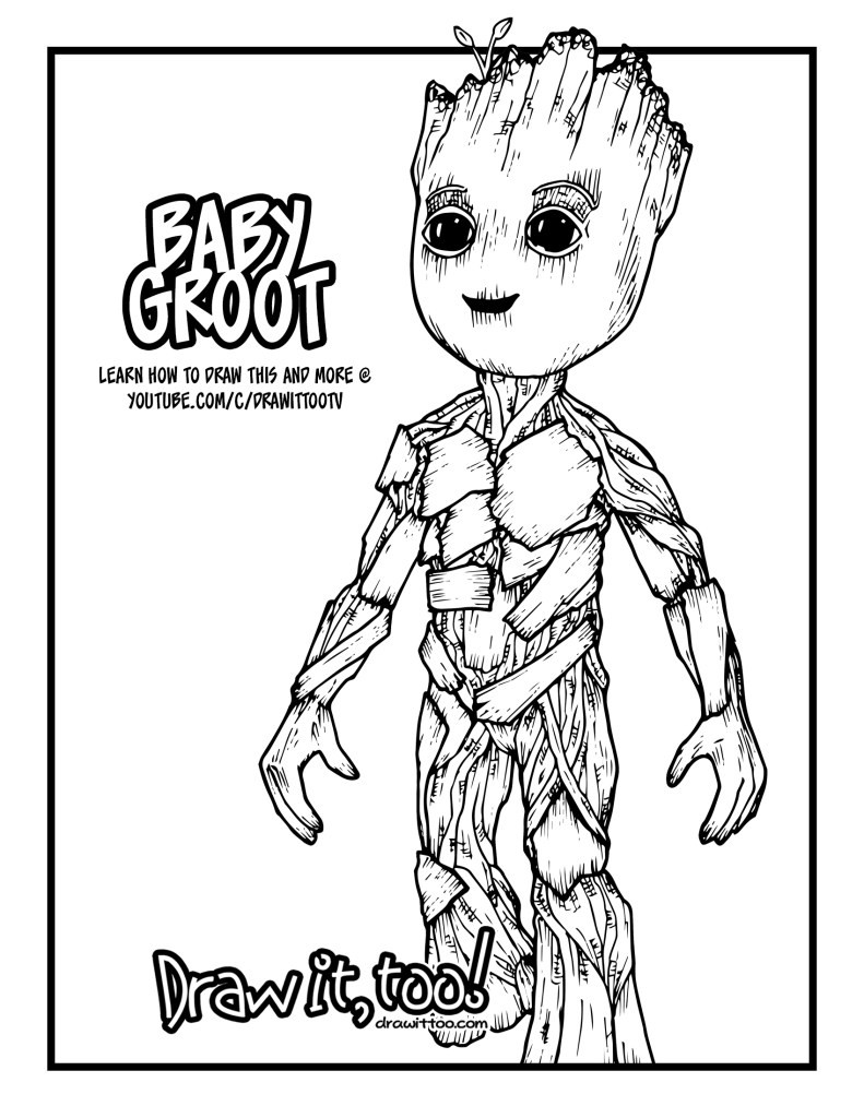 Baby Groot Coloring Page
 Baby Groot Guardians of the Galaxy Vol 2 Drawing