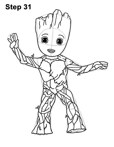 Baby Groot Coloring Page
 Marvel ics