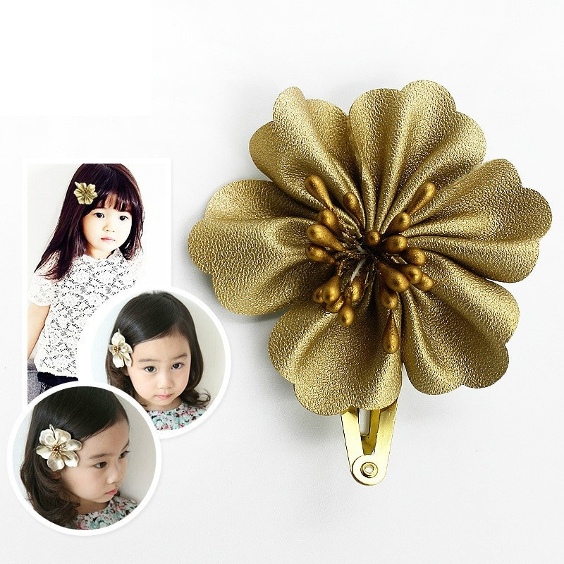 Baby Hair Pieces
 2 Pieces lot New Baby Girls Golden Flower Hair Accessories