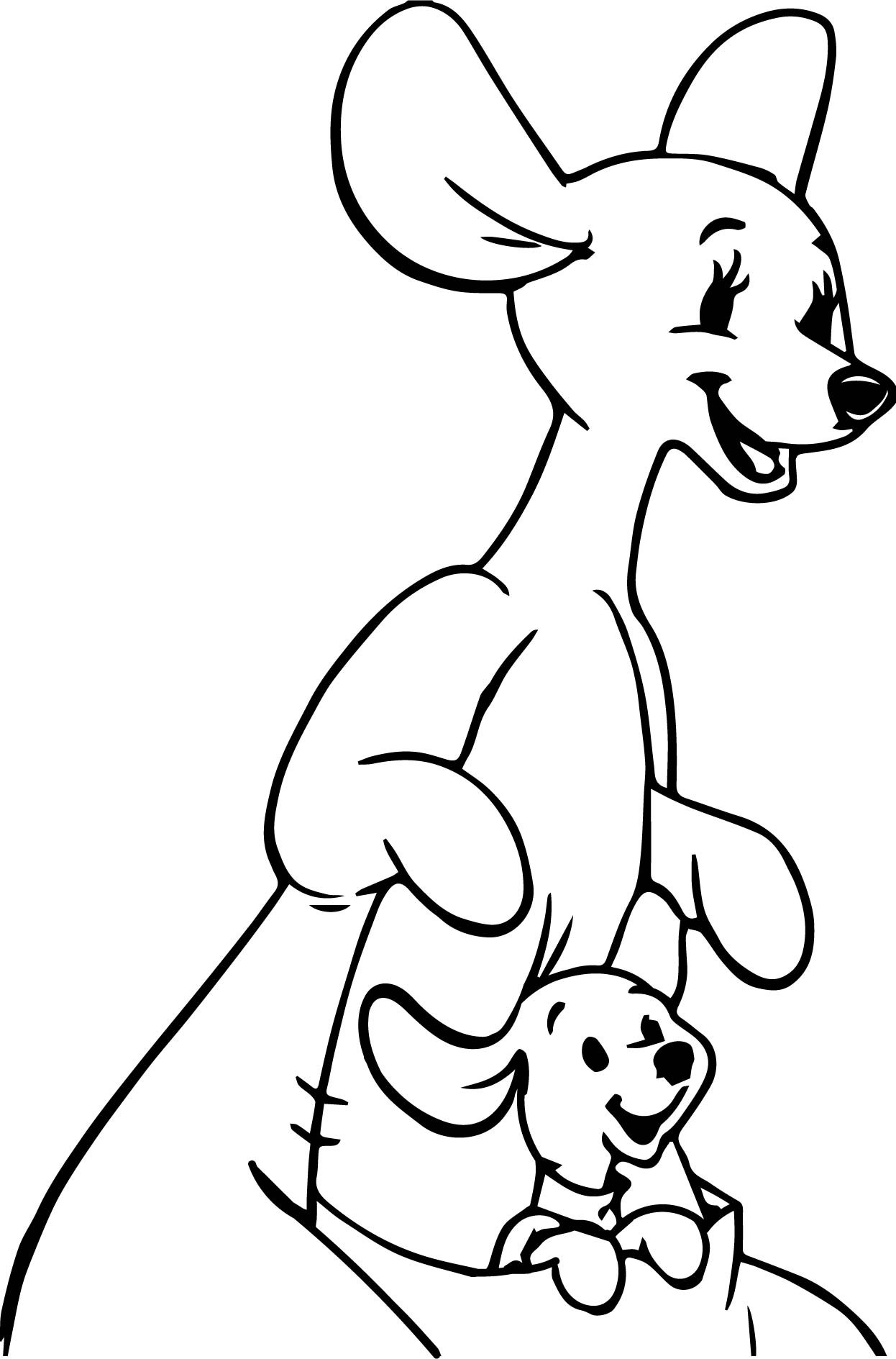 Baby Kangaroo Coloring Page
 Winnie The Pooh Kangaroo Coloring Page
