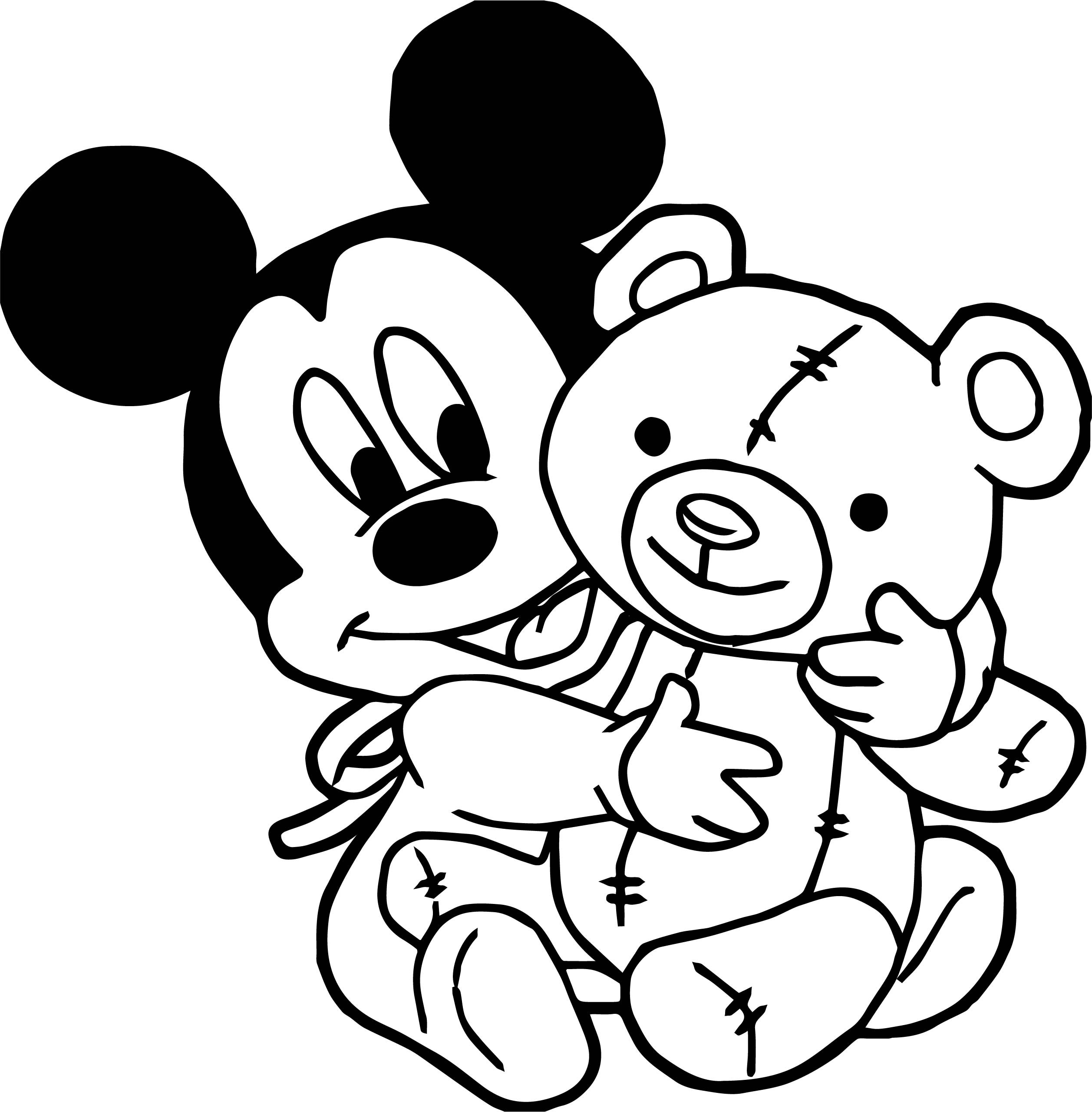 cartoon baby mickey mouse coloring pages