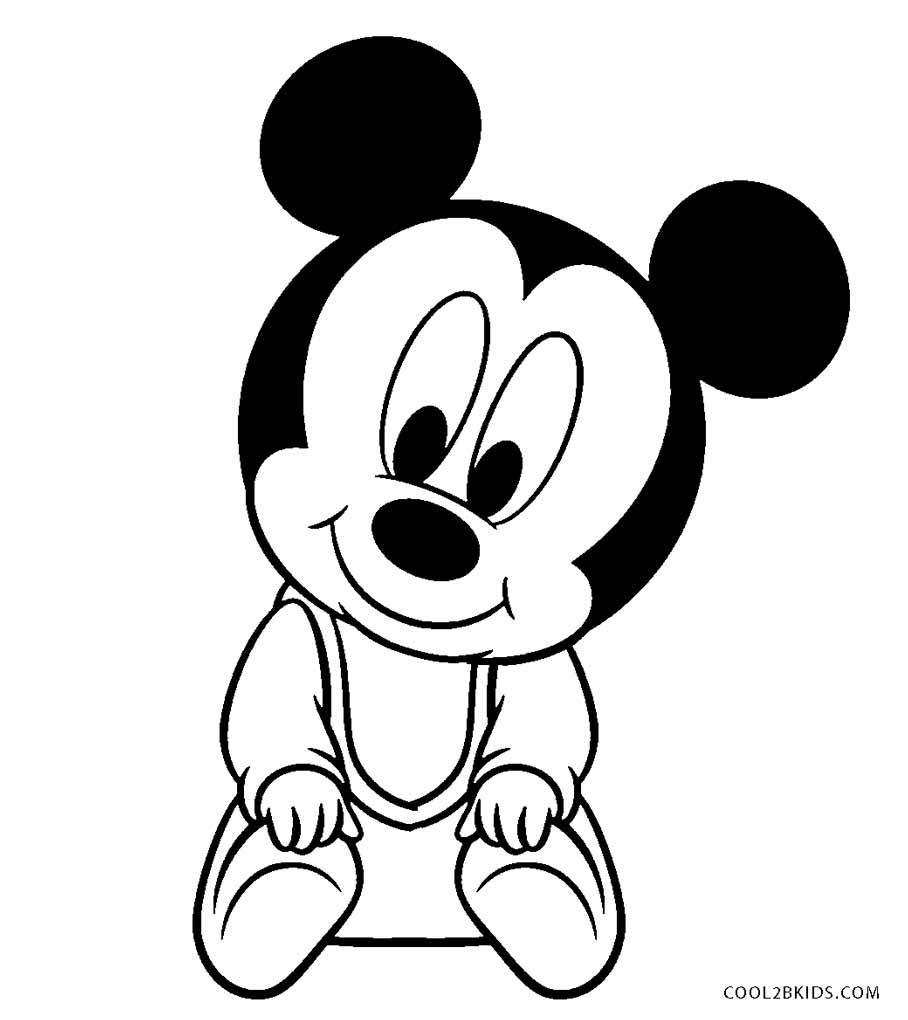 Baby Mickey Mouse Coloring Page
 Free Printable Baby Coloring Pages For Kids
