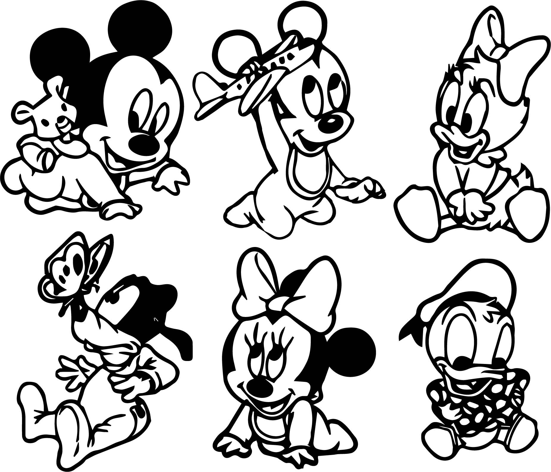 Baby Mickey Mouse Coloring Page
 All Characters Baby Mickey Coloring Page