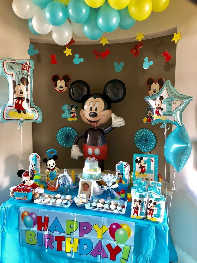 Baby Mickey Mouse Party Decorations
 Check out this fun Mickey Mouse Birthday Party The