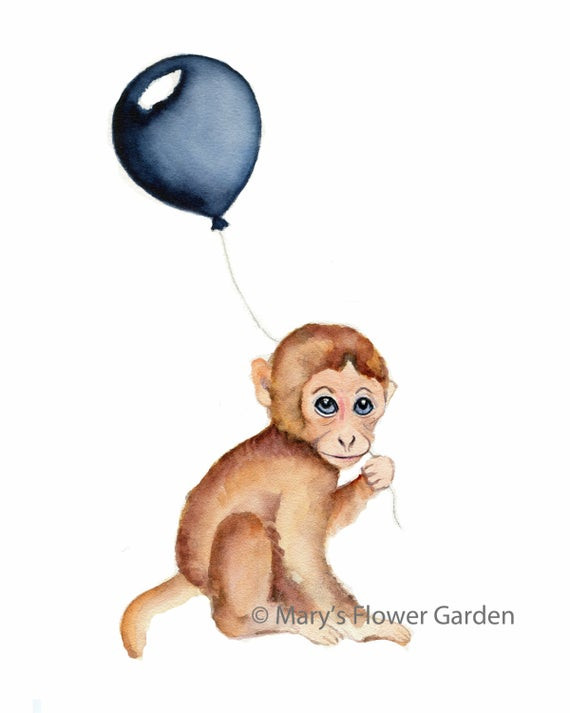 Baby Monkey Decor
 Items similar to monkey nursery decor monkey baby art