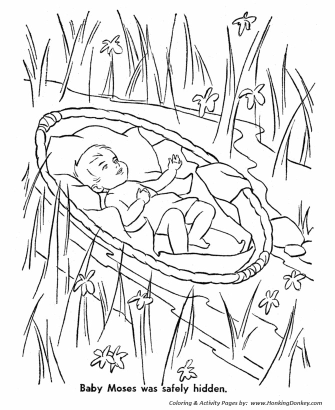 Baby Moses Coloring Pages
 Bible Story characters Coloring Page Sheets Baby Moses