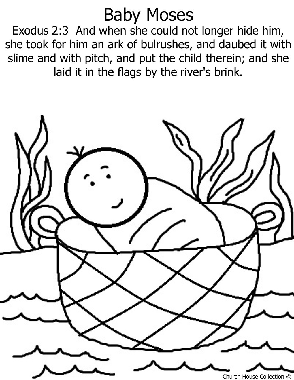 Baby Moses Coloring Pages
 Church House Collection Blog Baby Moses In The Basket