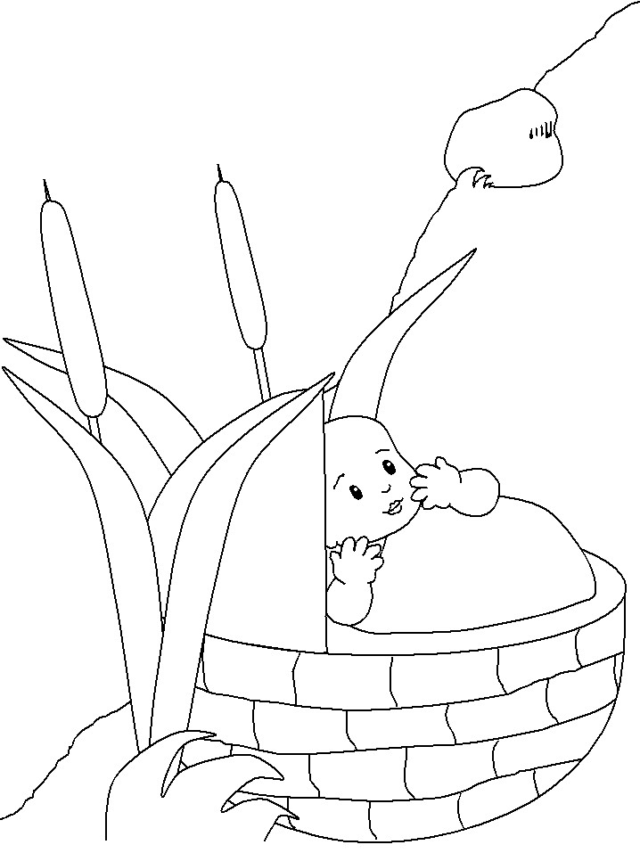 Baby Moses Coloring Pages
 Coloring Page Baby Moses