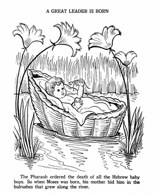 Baby Moses Coloring Pages
 Moses Printable Coloring Pages