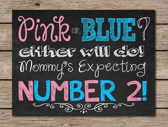 Baby Number 2 Quotes
 Printable Chalkboard Pregnancy Announcement Sign Digital