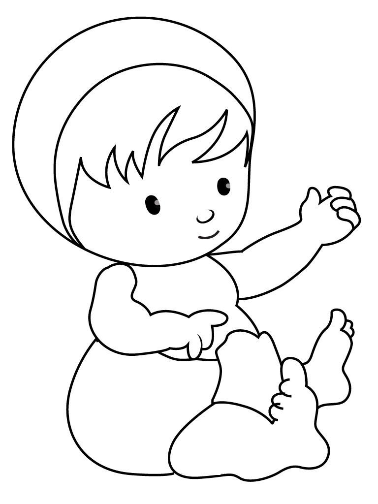 Baby Printable Coloring Pages
 Free Printable Baby Coloring Pages For Kids