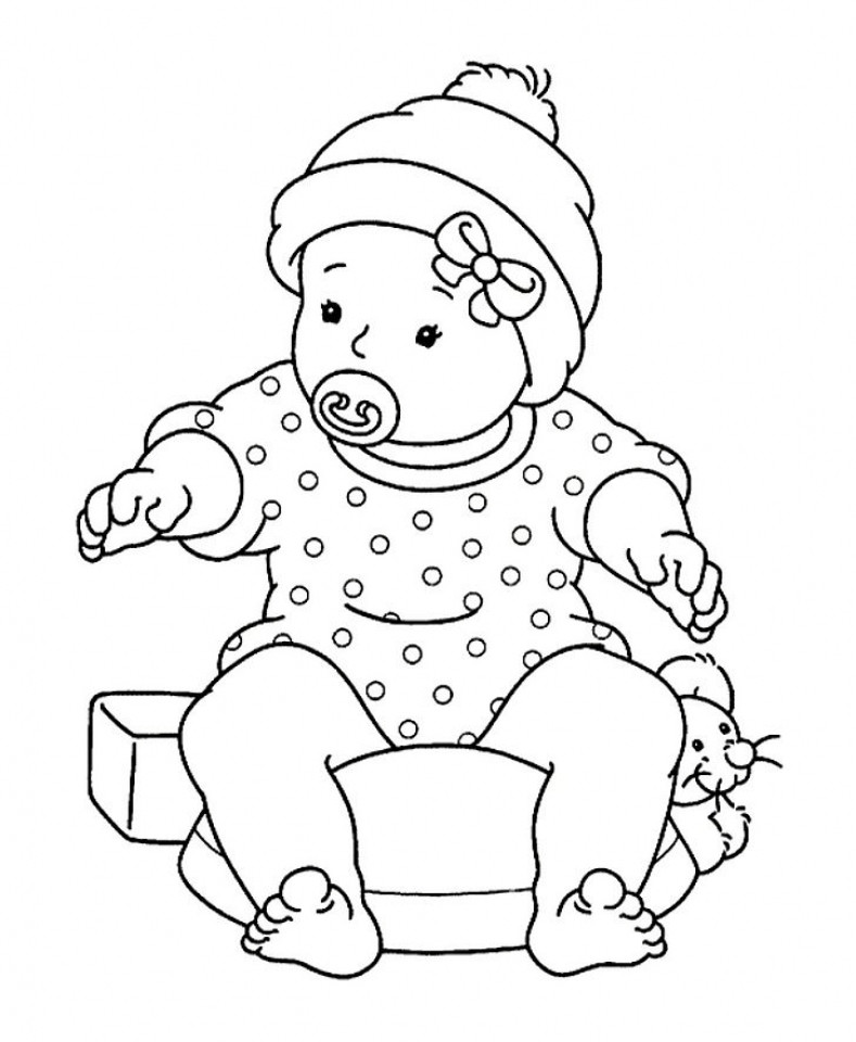 Baby Printable Coloring Pages
 Free Printable Baby Coloring Pages For Kids