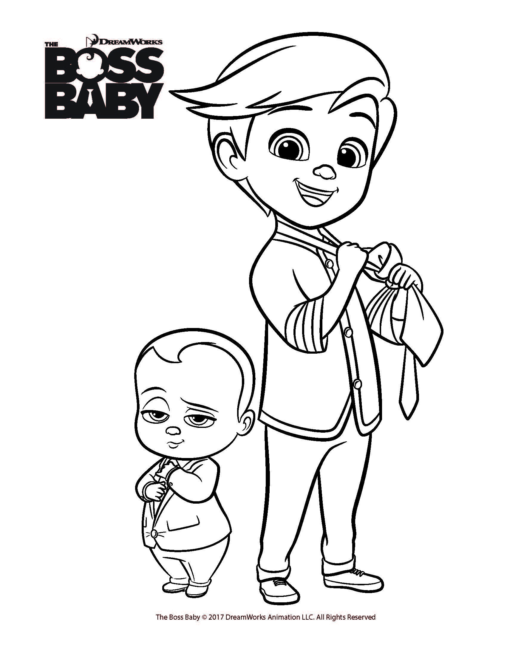 Baby Printable Coloring Pages
 Free coloring printables for The Boss Baby from Dreamworks