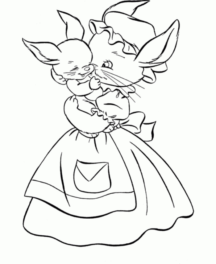 Baby Rabbit Coloring Pages
 Baby Bunny Coloring Pages Coloring Home