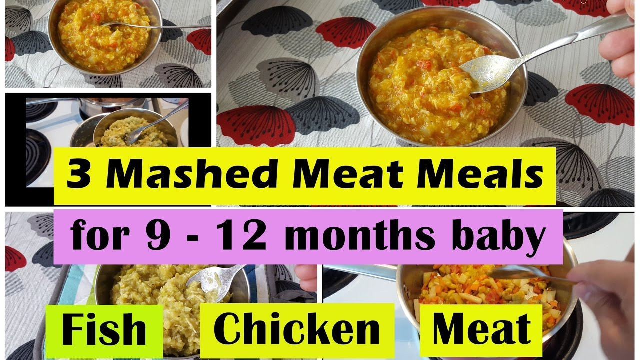 Baby Recipes 12 Months
 3 Fish Chicken Meat Meals for 9 12months baby