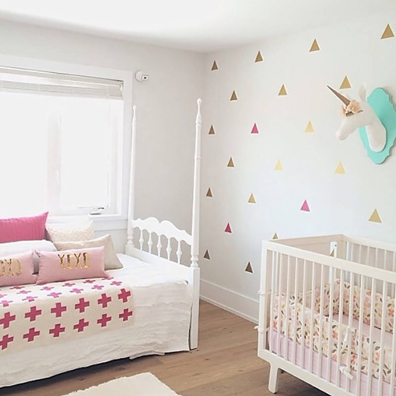 Baby Room Wall Decoration Ideas
 Nursery Decor Girl Little Triangles Wall Sticker For Kids