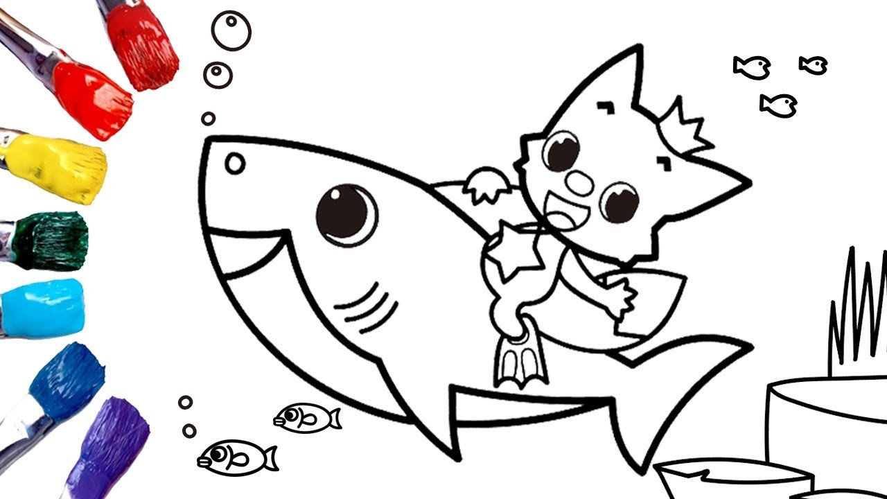Baby Shark Coloring
 Baby Shark Nursery Rhyme & Coloring Pages for Kids [1080p