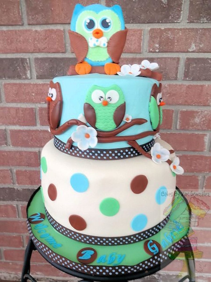 Baby Shower Cake Decor
 Owl Baby Shower Cake CakeCentral