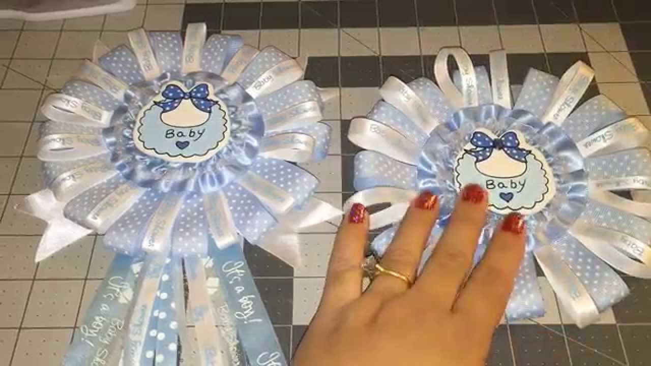 Baby Shower Corsages DIY
 Blue Baby Shower Corsage DIY Do it Yourself