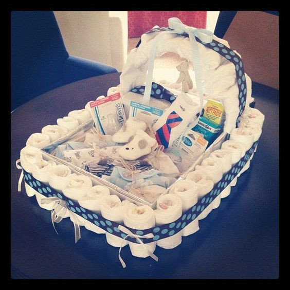Baby Shower Craft Gift Ideas
 Bassinet Diaper Cake