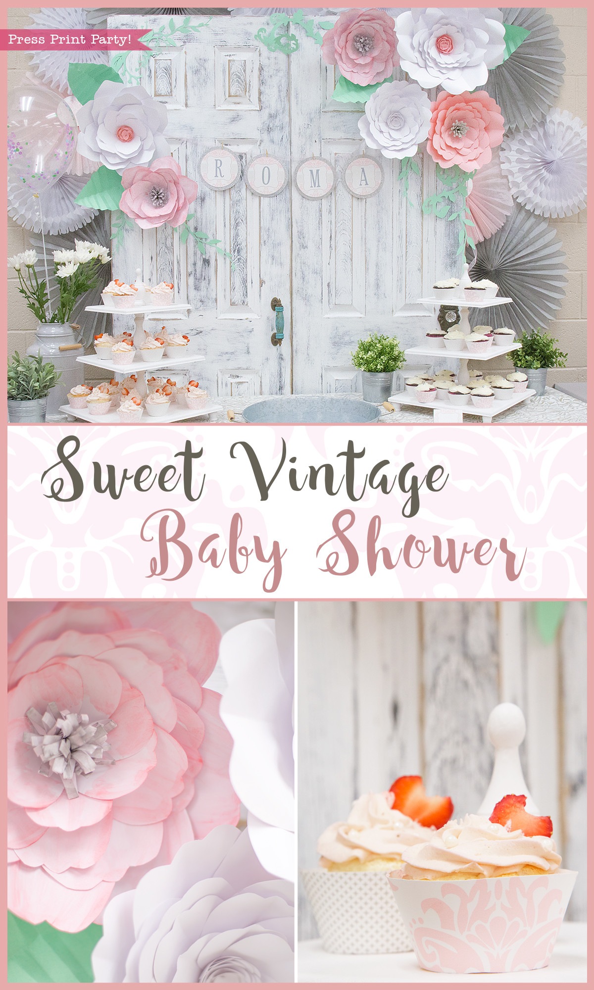 Baby Shower Decor Images
 A Sweet Vintage Baby Shower By Press Print Party