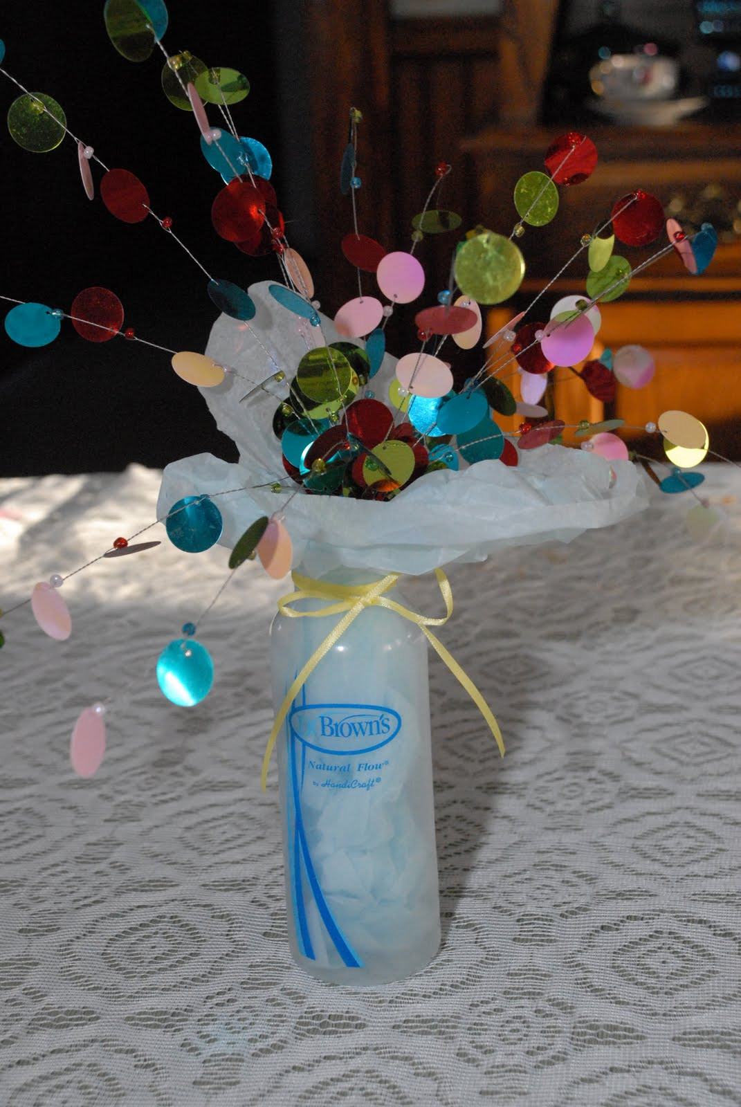 Baby Shower DIY Centerpieces
 Life More Simply DIY Frugal and Green Centerpieces for a