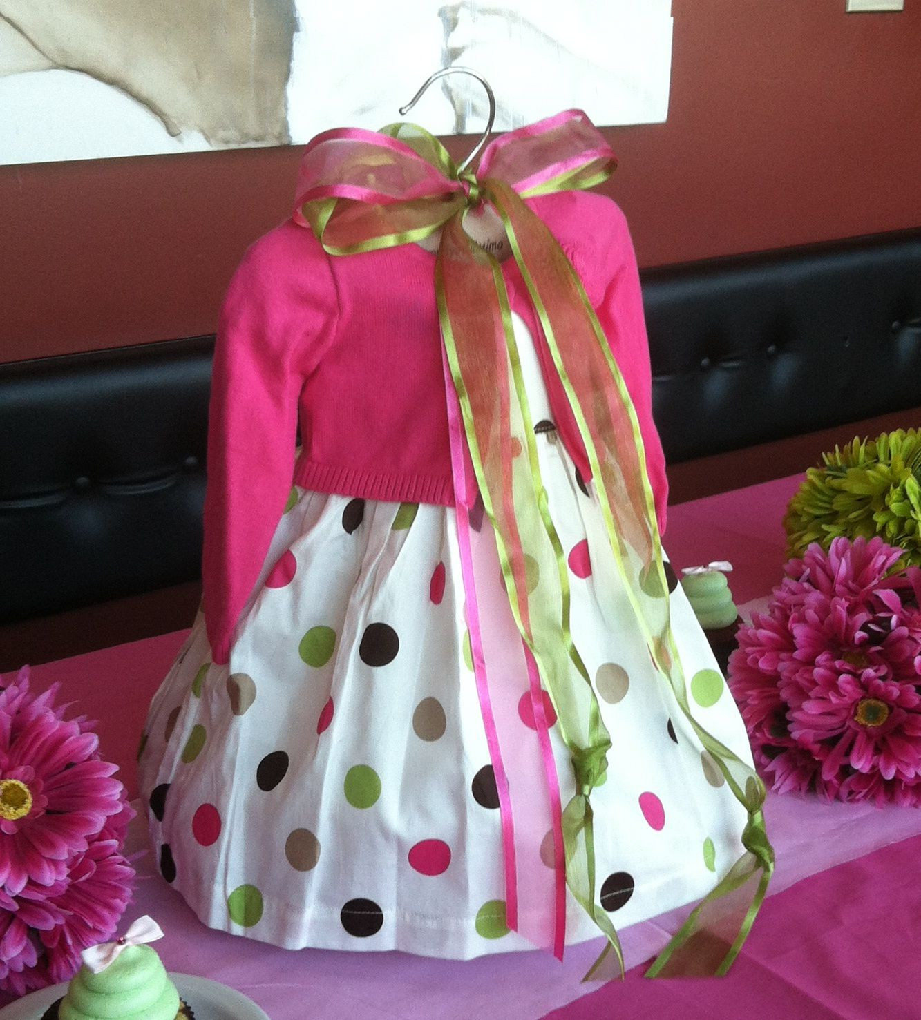 Baby Shower Dress Ideas
 Use a baby dress as the centerpiece for a girl baby shower
