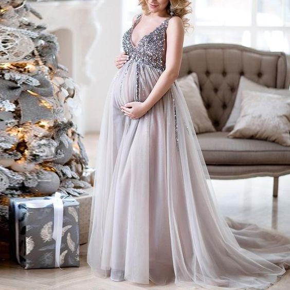 Baby Shower Dress Ideas
 V Neck Maternity Gowns