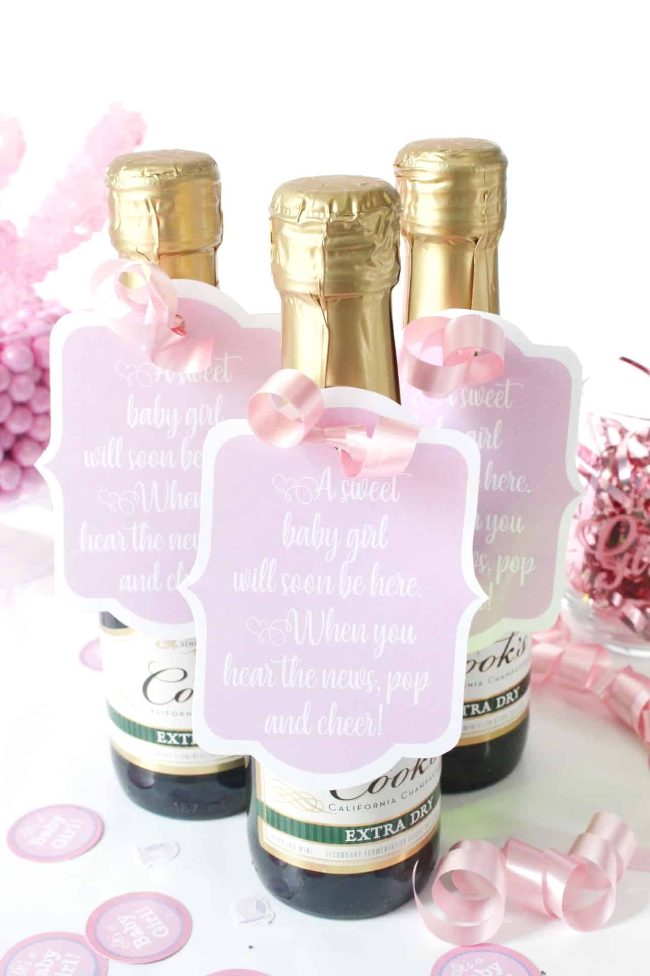 Baby Shower Favor Gift
 Champagne Baby Shower Favors Swaddles n Bottles