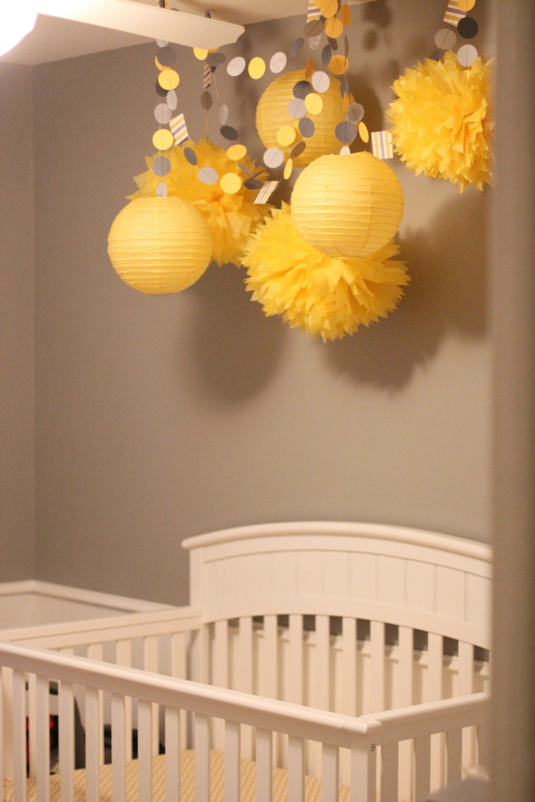 Baby Shower Room Decorations
 Yellow and Gray Baby Shower