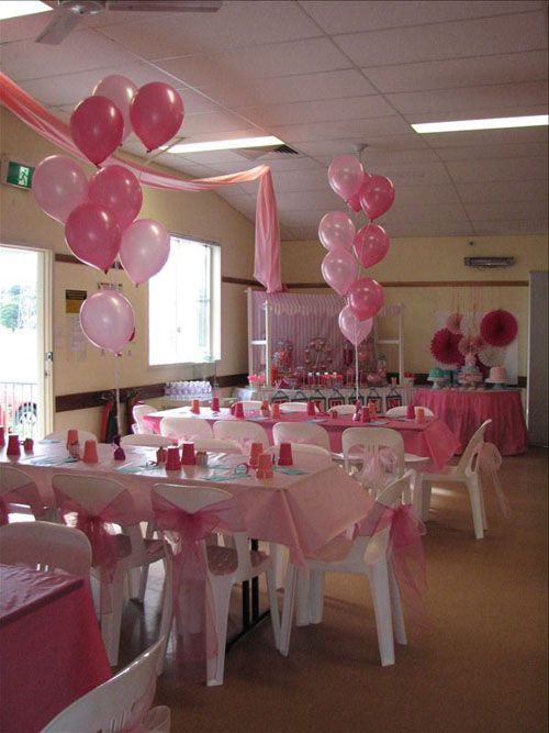 Baby Shower Room Decorations
 Room set up for pink baby shower