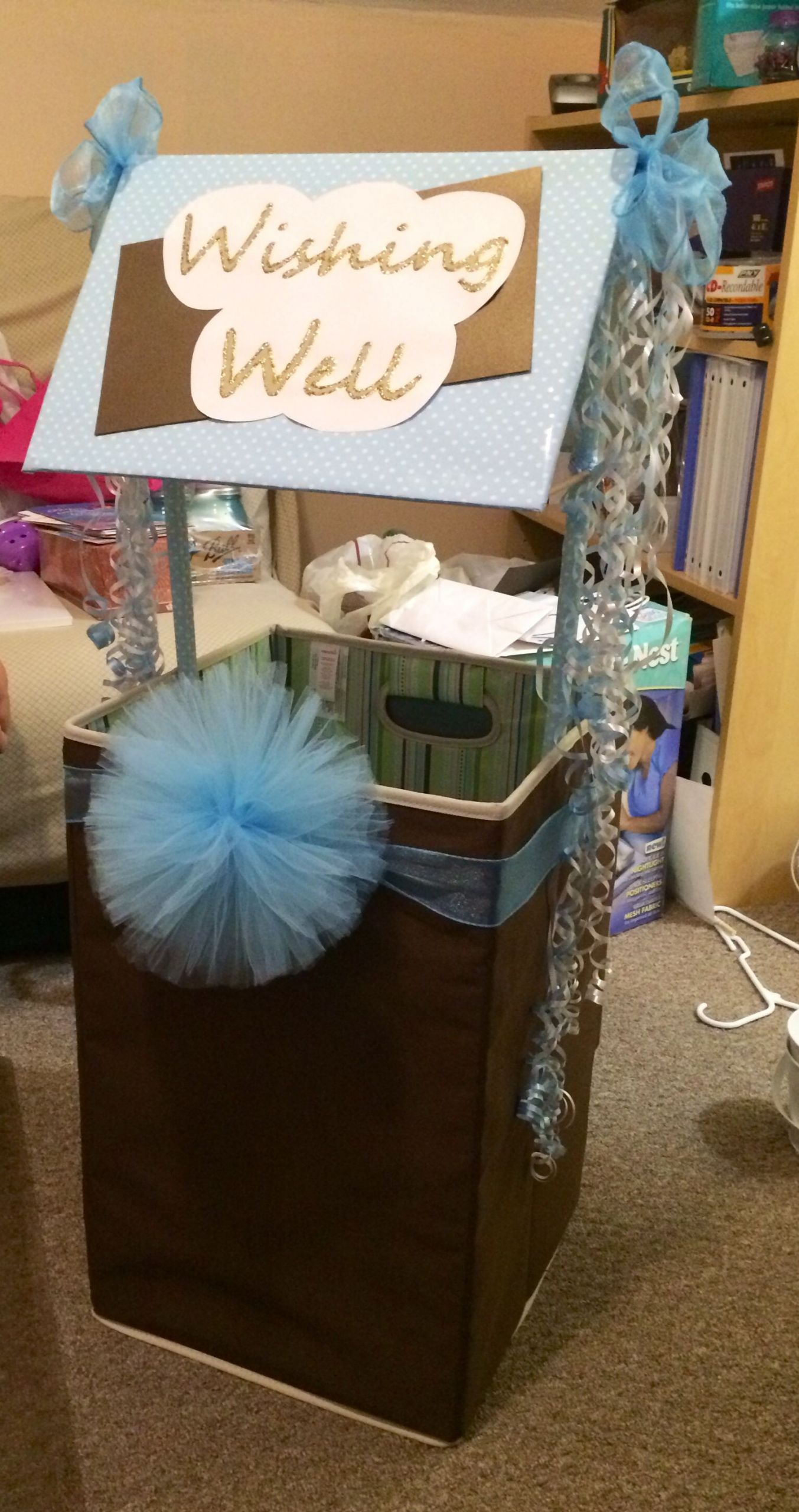 Baby Shower Wishing Well Gift Ideas
 Baby shower wishing well made with hamper