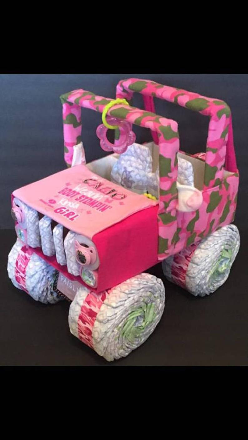 Baby Showers Gift Ideas
 Pink camo diaper jeep for baby girl baby shower t ideas