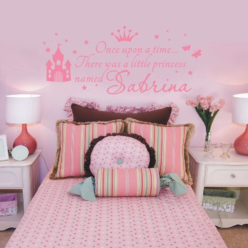 Baby Wall Decor Ideas
 W380 Custom Name Princess Girl Wall Sticker For Kids Rooms