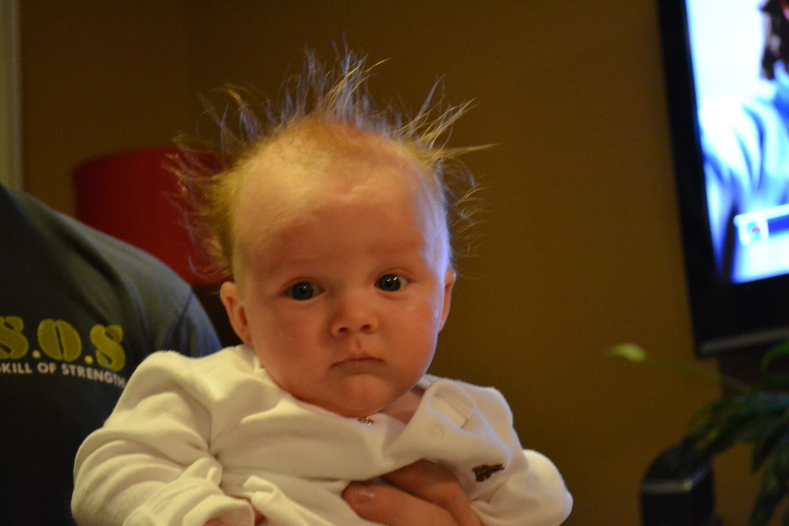 Baby With Crazy Hair
 Working mom looks back on maternity leave