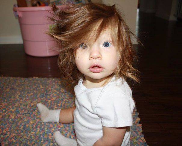 Baby With Crazy Hair
 Parents Pics Babies Born With Full Heads Hair