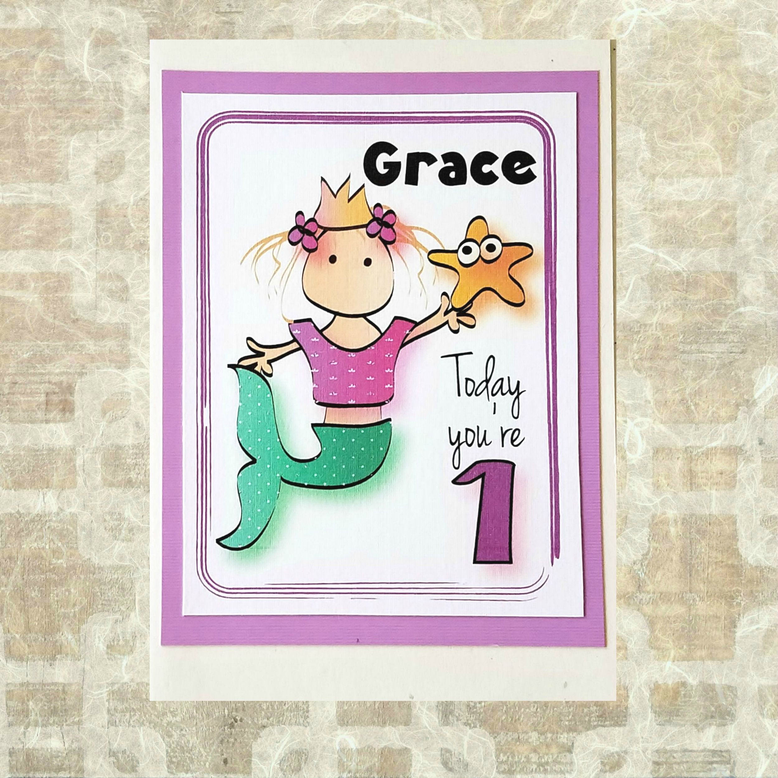 Baby'S First Birthday Gift Ideas For Her
 Personalized First Birthday Card for Her Mermaid Card
