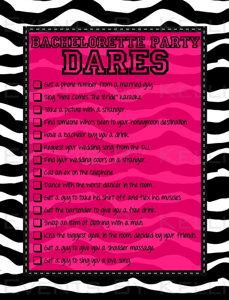 Bachelorette Party Dares Ideas
 Best 25 Bachelorette checklist ideas on Pinterest