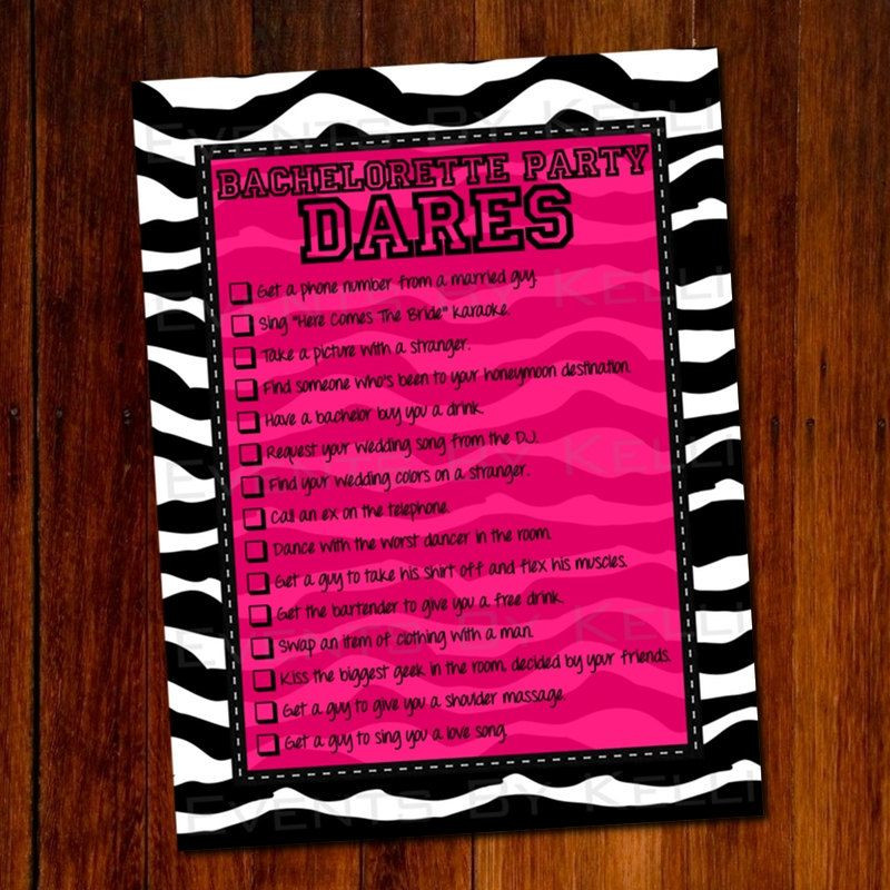 Bachelorette Party Dares Ideas
 Bachelorette Party Dares Game DIY Printable $6 00