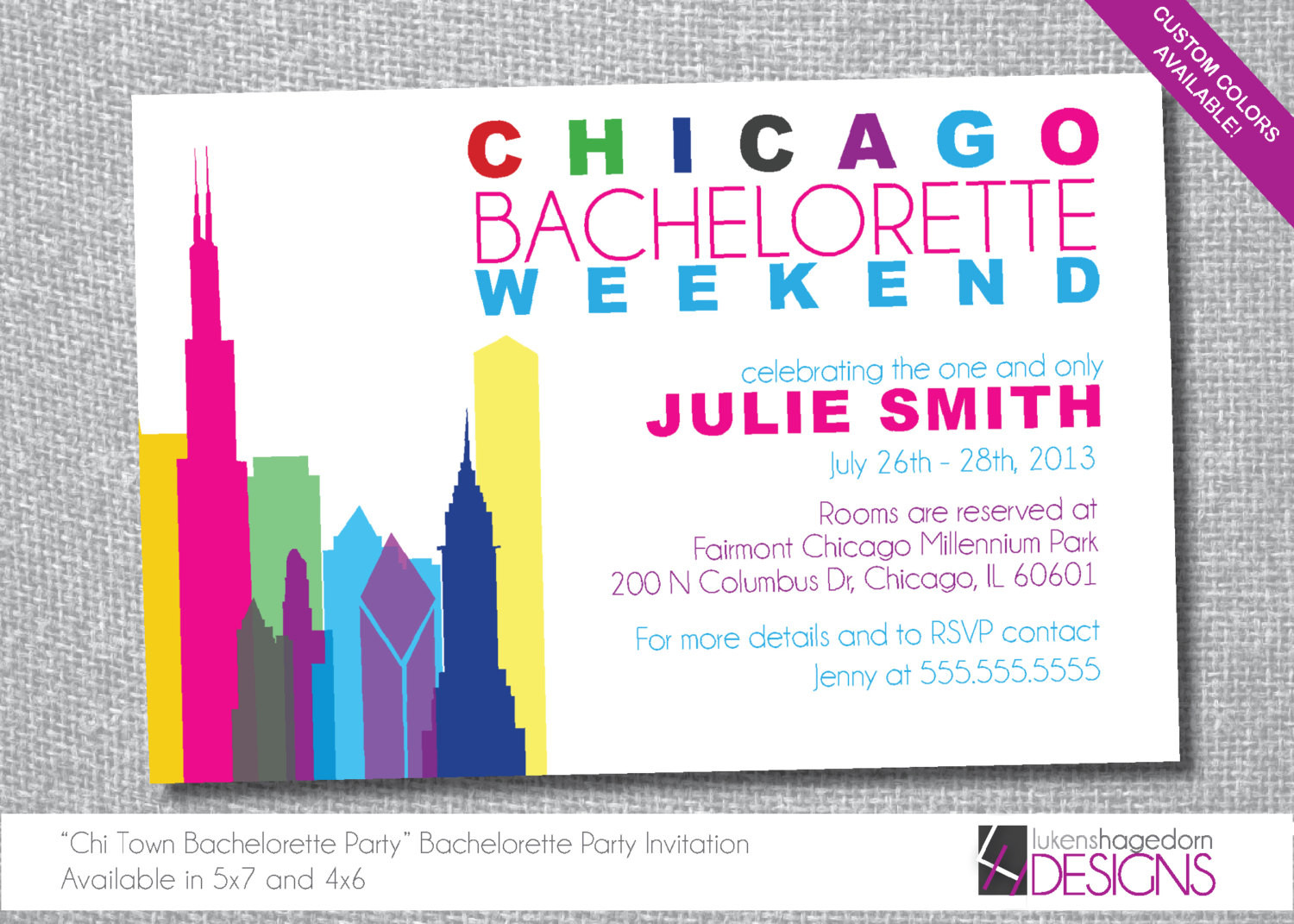 Bachelorette Party Ideas In Chicago Il
 Chicago Bachelorette Party Invitation