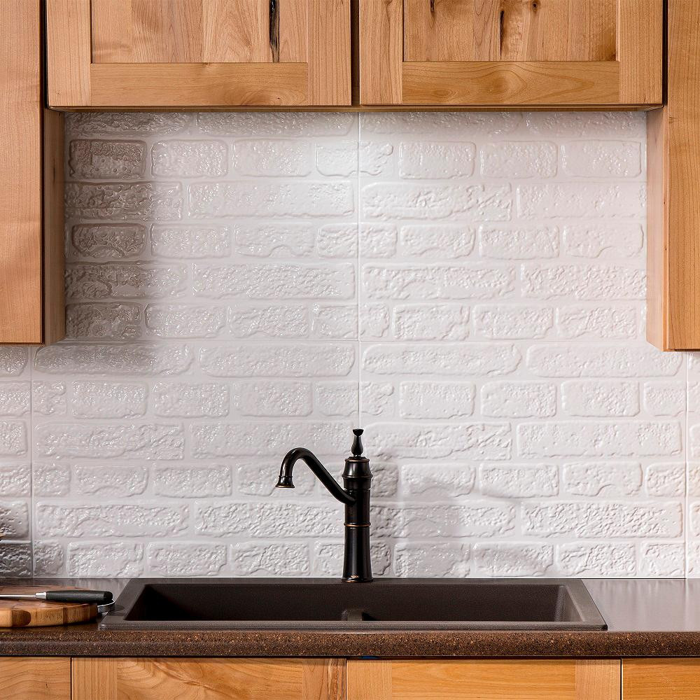 Backsplash For Kitchen Home Depot
 Fasade Brick 24 25 in x 18 25 in Vinyl Backsplash in