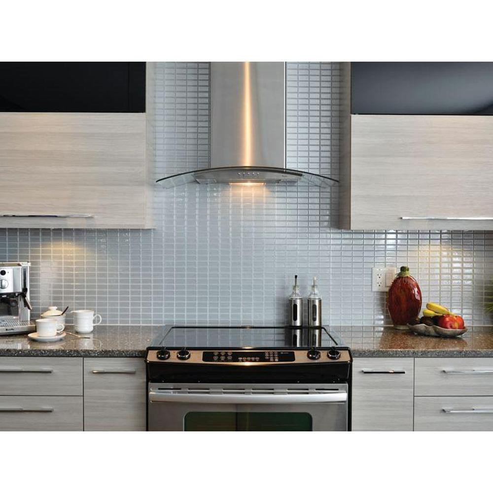 Backsplash For Kitchen Home Depot
 Smart Tiles Stainless 10 625 in W x 10 00 in H Peel and