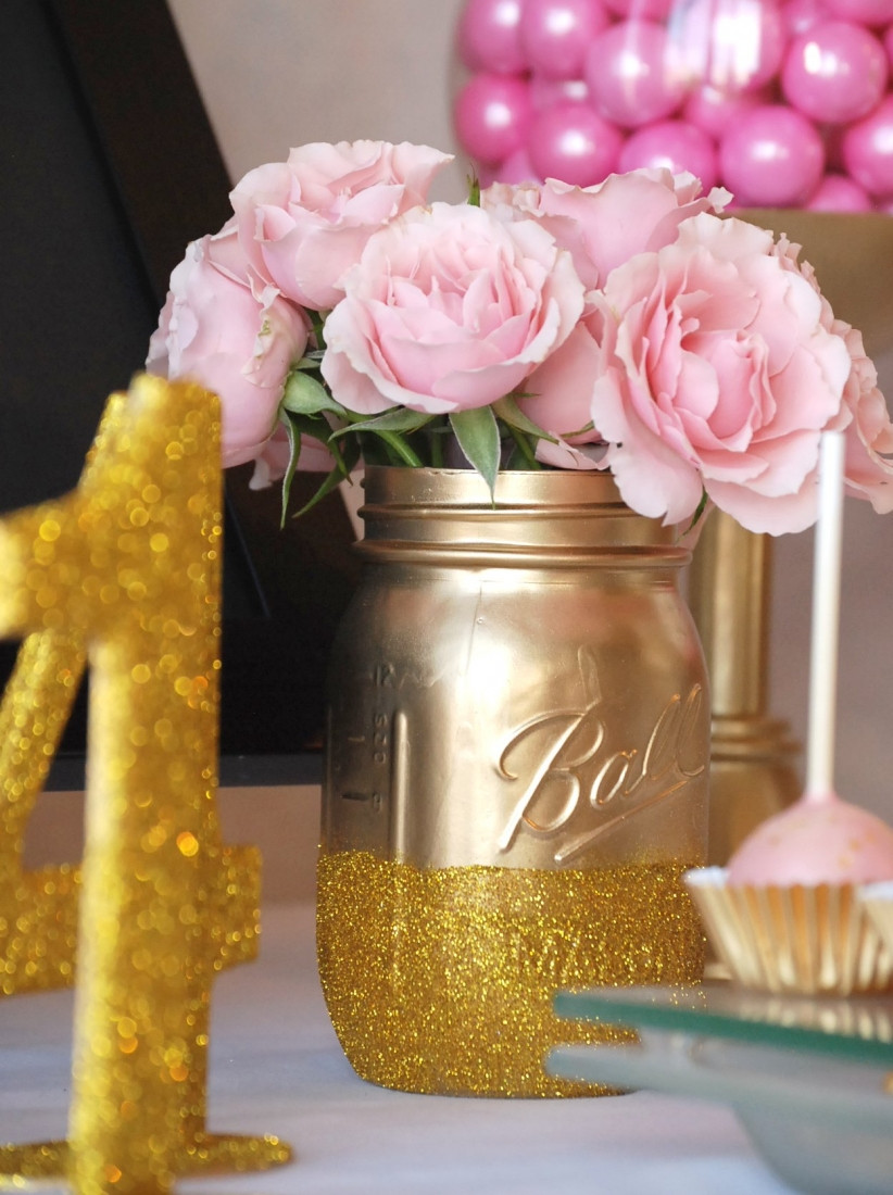 Backyard Graduation Party Ideas Pink And Black Gold
 Tiny Prints Inspired Graduation Party