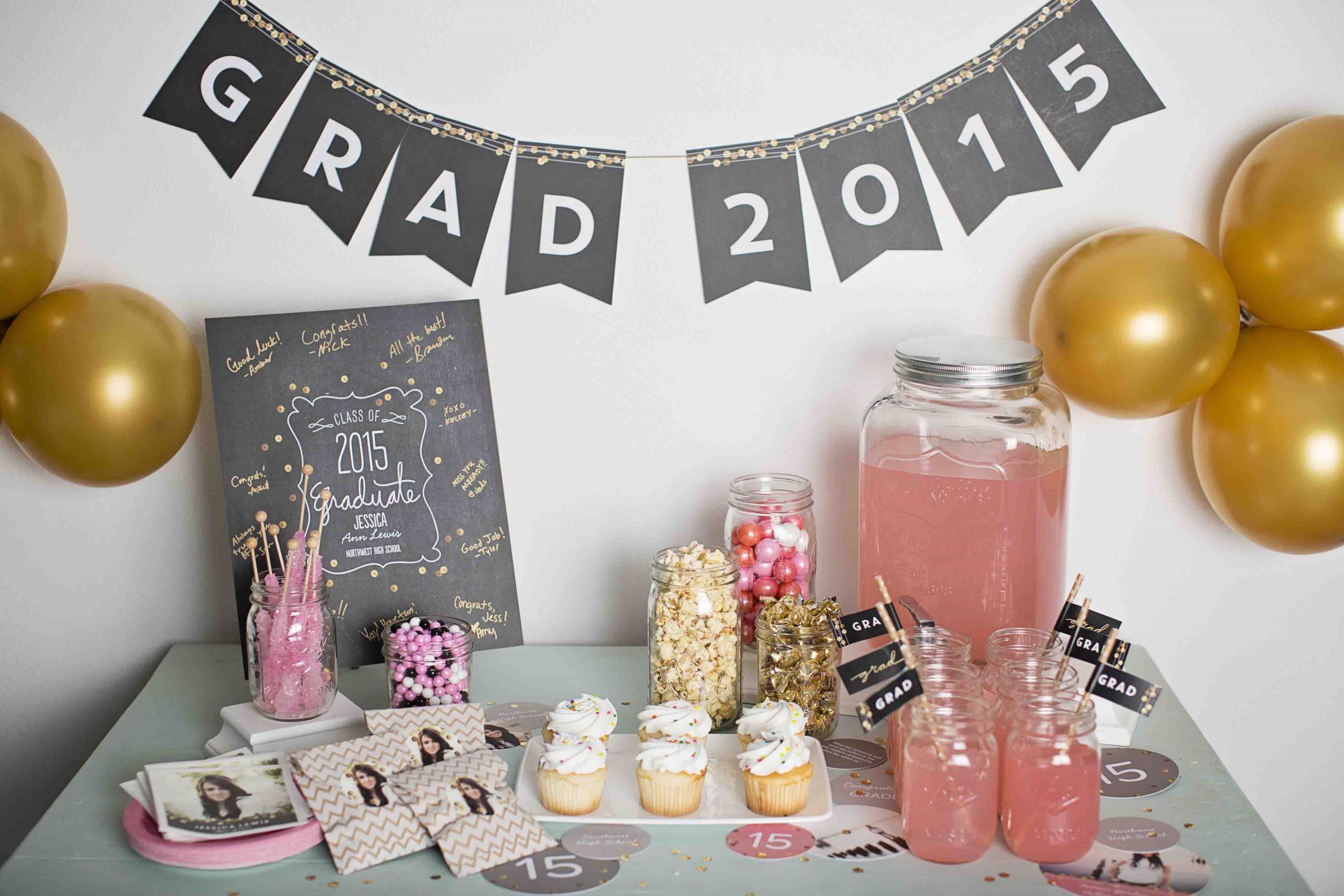 Backyard Graduation Party Ideas Pink And Black Gold
 Sequin Inspired Graduation Party Ideas