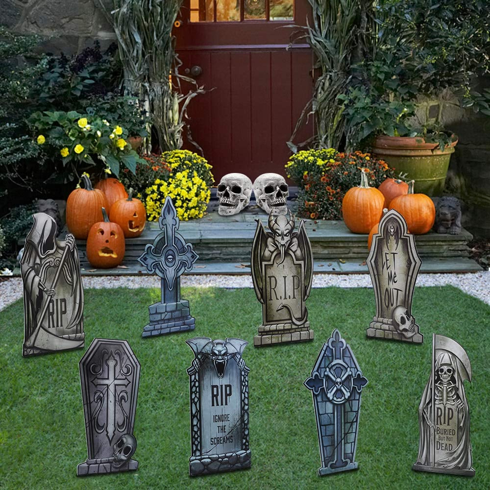 Backyard Halloween Decorations
 Joyin Halloween Tombstone Yard Decorations