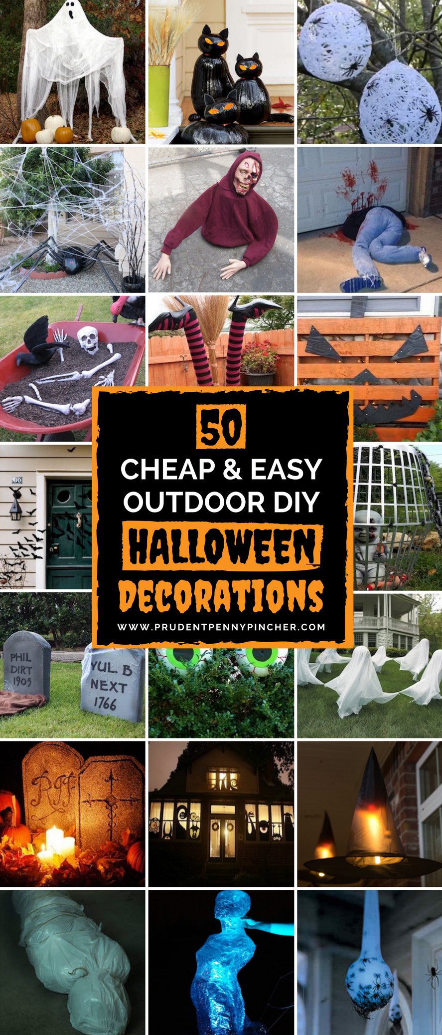 Backyard Halloween Decorations
 50 Cheap and Easy Outdoor Halloween Decor DIY Ideas