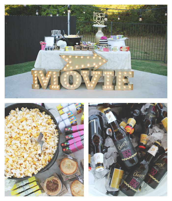 Backyard Movie Night Birthday Party Ideas
 Kara s Party Ideas Outdoor Movie Night Thirtieth Birthday