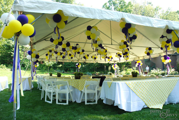 Backyard Party Ideas For Graduation
 A Purple & Gold Graduation Party