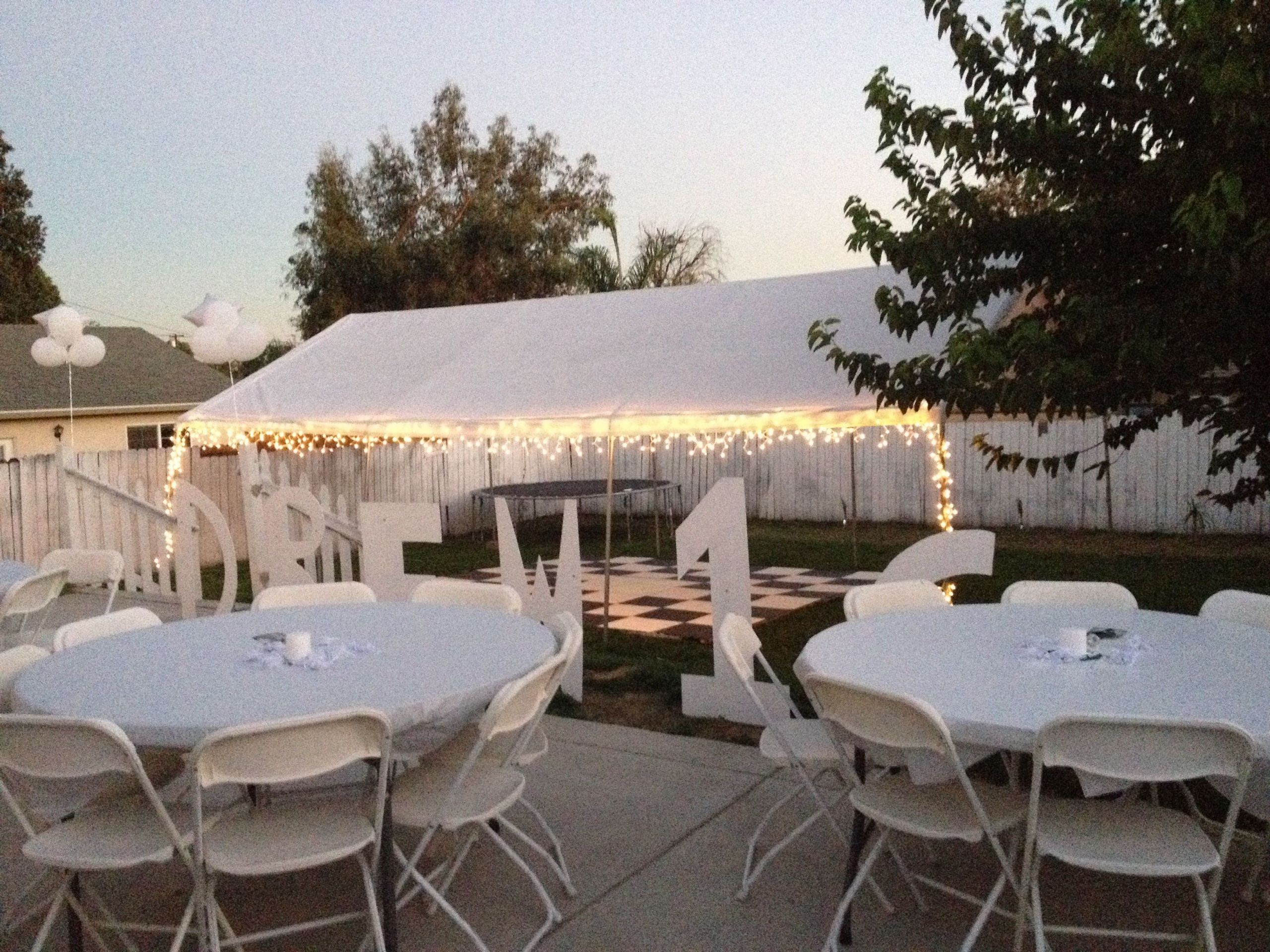Backyard Party Set Up Ideas
 All white party backyard set up in 2019